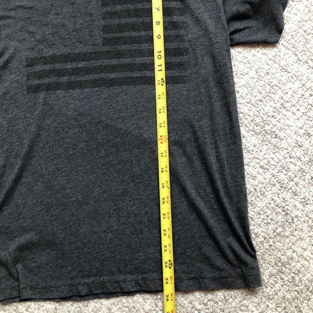 USA Flag Charcoal Gray Cotton/Poly T-Shirt Medium - Picture 11 of 15